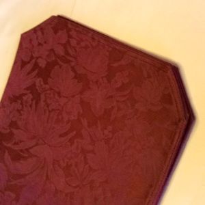 FINAL SALE PRICE 4 Pc Brocade Burgundy Washable Placemats